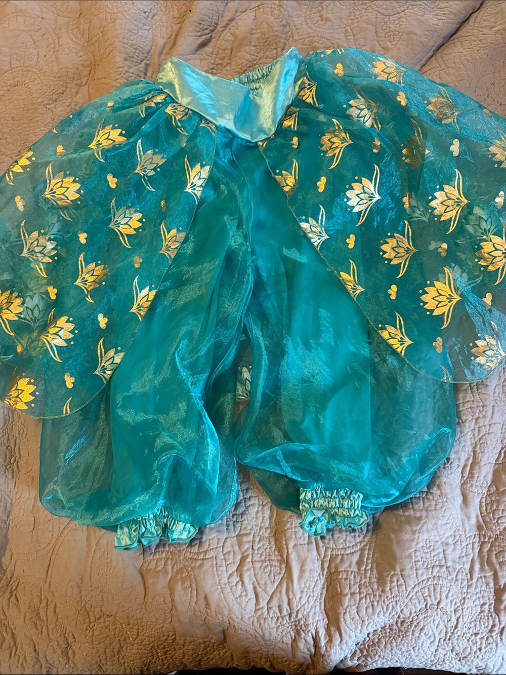 Girls Teal Flower Princess Costume Harem pants- Disney Jasmine